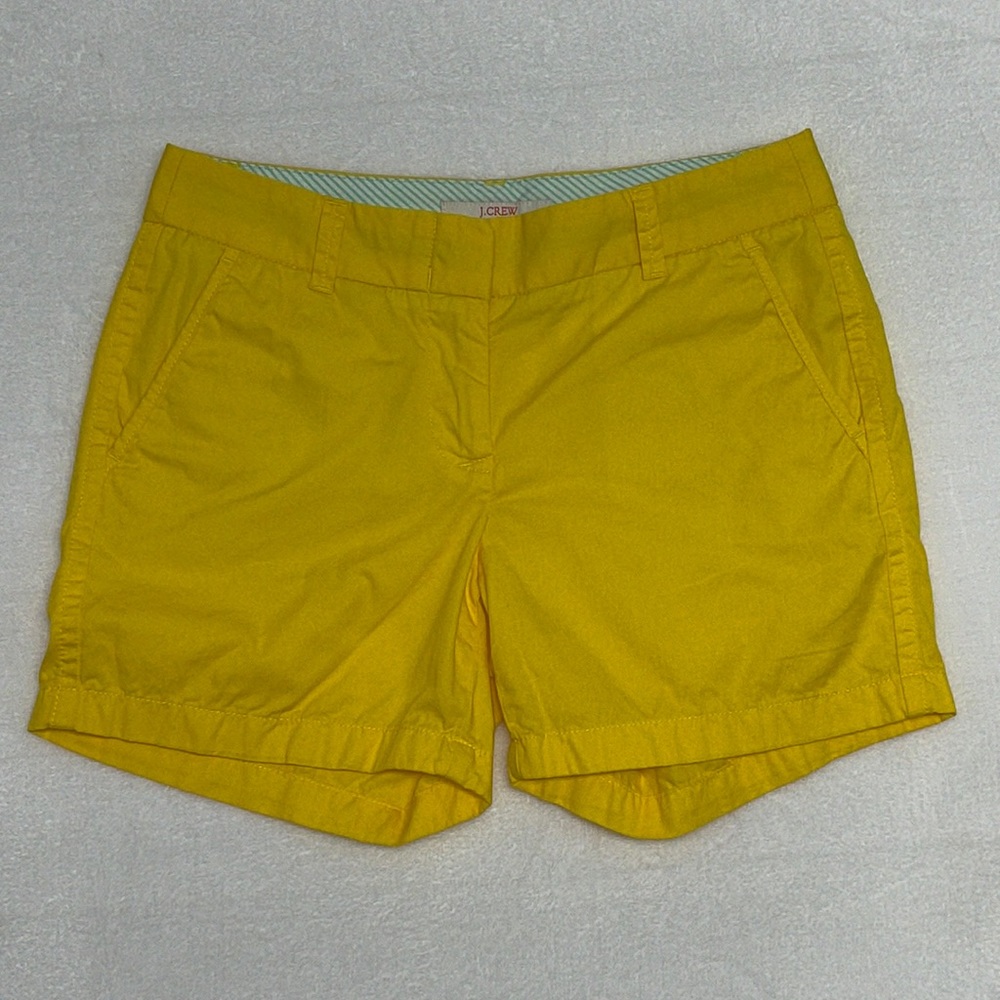 J. Crew Chino Broken-In Shorts Yellow‎ Sz 2